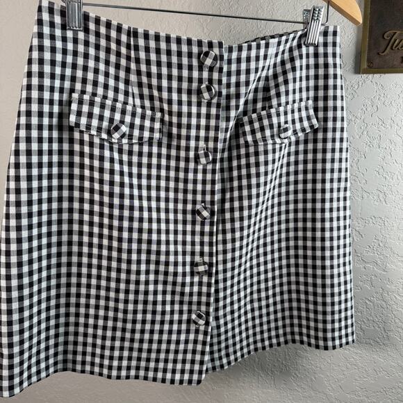 Women's Laundry by Shelli Segal Black and White GIngham Mini Skirt Size Medium - Picture 1 of 8